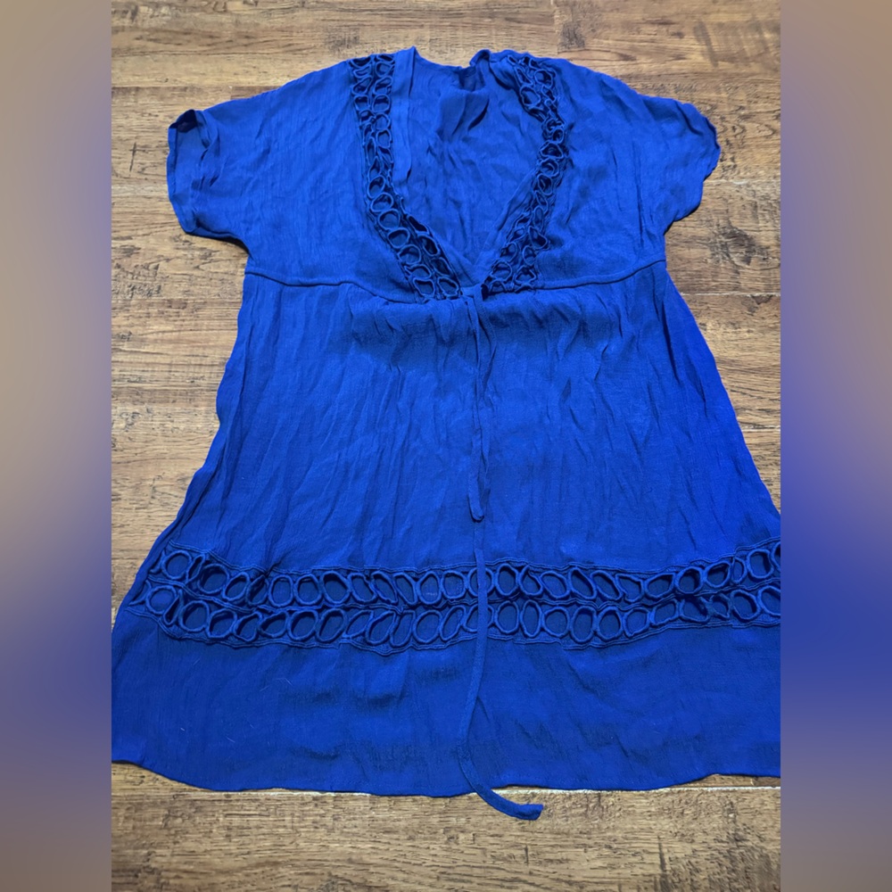 Blue swimsuit coverup NEW 1X